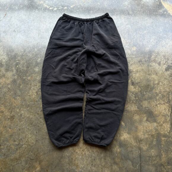 Super Thick Cotton Black 90s Baggy Sweatpants - Picture 1 of 7